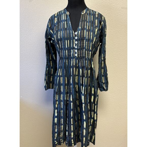 Aman Lamu Kenya Dress S/M Africa Timeless Peasant Boho Unique Flowy Tribal - Picture 1 of 13